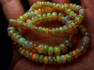 Sparkles Ethiopian Opal Yellow Rondelles Bead