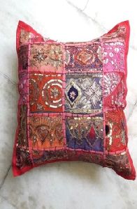 Decorative 100% cotton cushion cover embroidery design