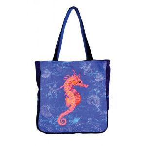 SEA HORSE PRINT MEDIUM SIZED BAG