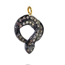 Gold Snake Design Pave Diamond Pendant