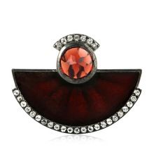 Red Garnet AND Topaz Silver Pendant