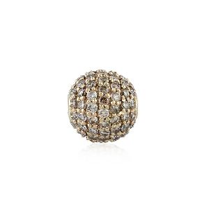 Rose Gold White Diamond Pave Bead Finding