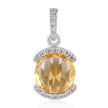 Sterling Silver Color Candy Citrine Topaz Pendant