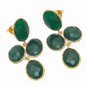 Dyed Emerald Green Earring