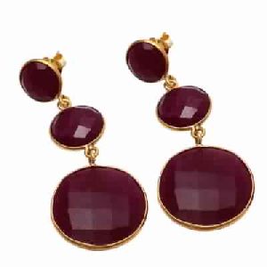 Dyed Ruby Mix Size Gemstone Earring