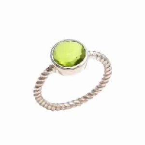Hydro Peridot Gold Plated Ring Vermeil Gold Ring
