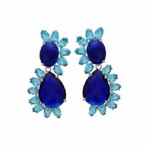 Hydro Sapphire and Hydro Blue Topaz Gemstone Earring