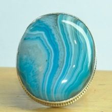 Blue Bended Agate Ring