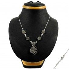 925 Silver Jewelry Fashion Druzy & Garnet Gemstone Necklace Fabricante