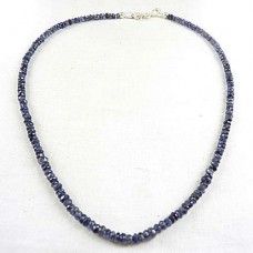 925 Sterling Silver Antique Jewelry Charming Iolite Gemstone Necklace