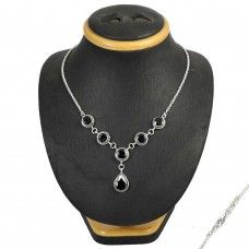 925 Sterling Silver Fashion Jewelry Charming Garnet Gemstone Necklace