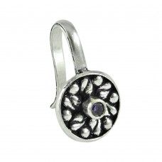 925 sterling silver fashion jewelry Trendy Amethyst Nose Pin