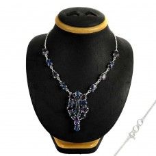 925 Sterling Silver Gemstone Jewelry Trendy Amethyst, Kyanite Gemstone Necklace