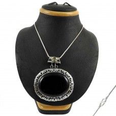 925 Sterling Silver Jewelry Ethnic Black Rutile, Citrine Gemstone Necklace Fabricante