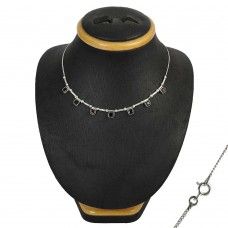 925 Sterling Silver Jewelry Traditional Smoky Quartz Gemstone Necklace