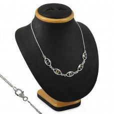 Citrine Gemstone Silver Necklace