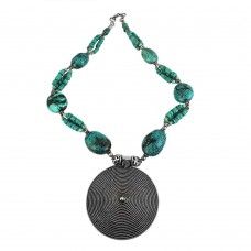 Big True Emotion !! 925 Sterling Silver Arizona Turquoise Necklace