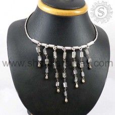 Crystal Gemstone Necklace 925 Sterling Silver Ethnic Jewelry