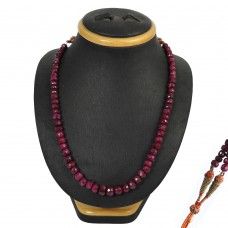 Fabulous ! Ruby Gemstone Sterling Silver Necklace Jewelry