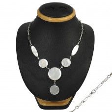 Fine Mother Of Pearl Sterling Silver Necklace