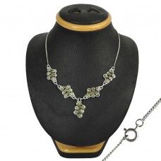 First Sight ! Peridot Gemstone Sterling Silver Necklace Jewelry