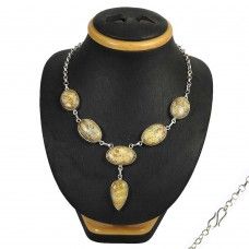 Indian Sterling Silver Jewelry Fashion Picture Jasper Gemstone Necklace Hersteller