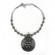 Lovely! Boho 925 Sterling Silver Turquoise Necklace