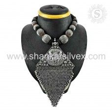 Oxidised Sterling Silver 925 Jewelry Beautiful Lord Krishana Thread Necklace