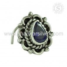 Seemly Iolite Gemstone 925 Sterling Silver Nose Pin Jewelry