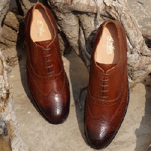 welted Dark Brown Brogue Formal Shoes