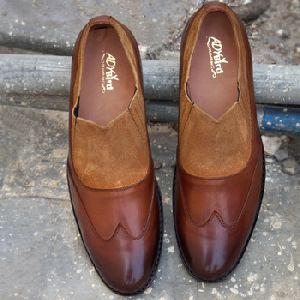 welted welted Pretzel Brown Slip on Formal Shoes