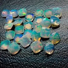 Ethiopian Opal Faceted Cushion Stone