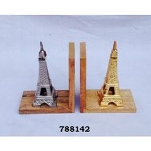 Wood AND Metal Book End Effiel Tower