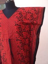 Wholesale printed floral patterns tunics dresses red kaftan