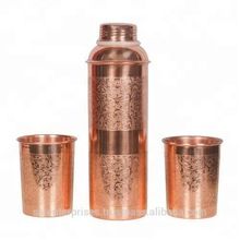 Round Shape Copper Water Glass Bottle
