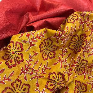 Cotton silk kurta with Pure Silk kantha hand embroidery dupatta
