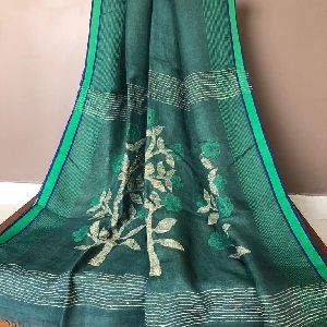 Geecha jamdani sarees with contrast blouse piece