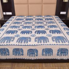 Applique Cut Work Block Print Bedding Boho Decorative Throw Bed Spread