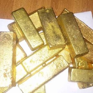 Raw gold bars