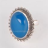 Filigree Blue chalcedony Ring