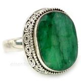 Filigree Indian Emerald Ring