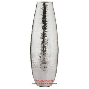 Silver Hammered Metal Vase