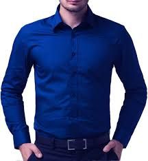 Mens Plain Blue Formal Shirt