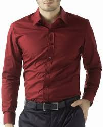 Mens Plain Red Formal Shirt