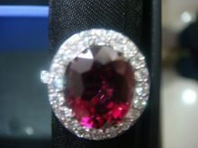 Diamond Ring with Rhodolite Garnet