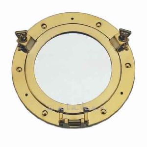 nautical ship decor brass porthole mirror
