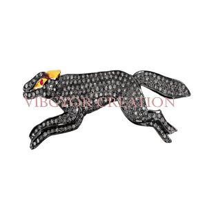 Animal Charm Pave Diamond 925 Sterling Silver Finding Pendant