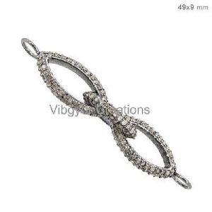 Designer Diamond Pave 925 Sterling Silver Connector Pendant Finding Jewelry