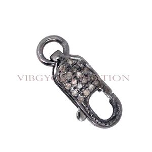 Pave Diamond Lock Findings Lobster Clasp