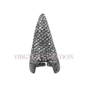Pave Diamond Solid 925 Sterling Silver King Ring